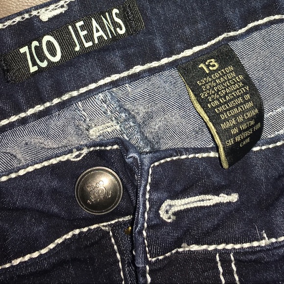 Back To School Jeans. Blue Straight Leg Jeans. - Picture 3 of 4